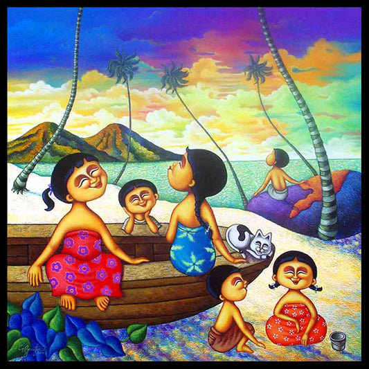 Six Children at the Beach